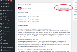 Elementor Page Create